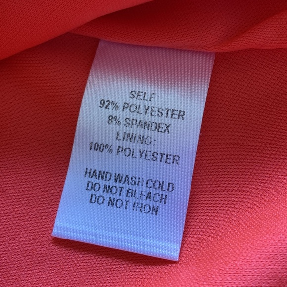 Lulu's Womens Size XS Neon Coral Bodycon Midi Dress Going Out Slit V-Neck Party - Picture 9 of 14